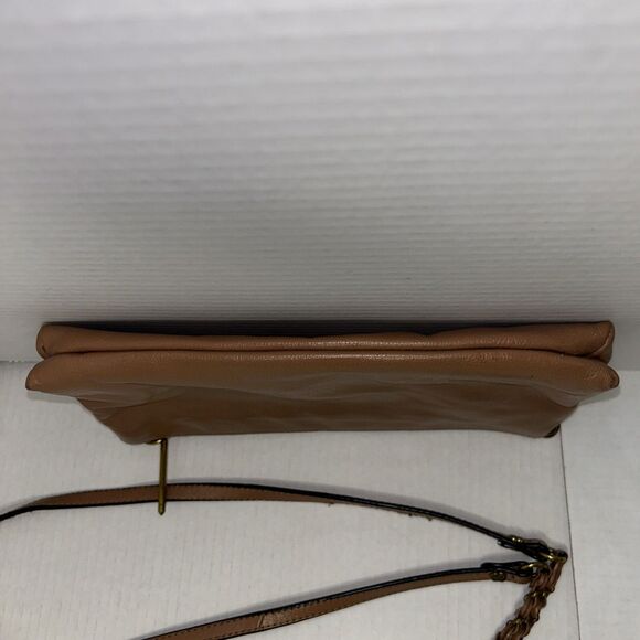 Elliot Lucca Brown Tan Leather Crossbody Bag Purse Zip Top removable Strap - Picture 11 of 16